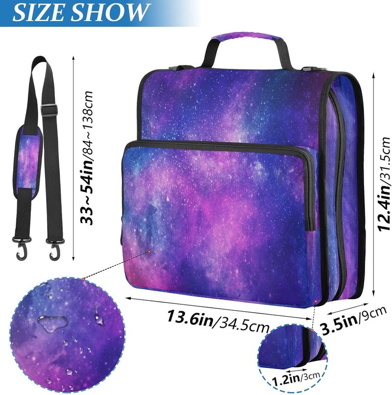 KEEPREAL Galaxy Zipper Binder for School with Shoulder Strap & Extra Pockets - 1.5 Inch 3-Ring Binder Holds 500+ Sheets, Textbooks, Laptop - Image 4
